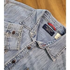 Levi’s Denim Shirt Large 90s Western Cowboy Rodeo Long Sleeve EUC